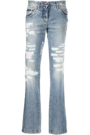 Dolce & Gabbana 2000s Straight-Leg-Jeans im Distressed-Look