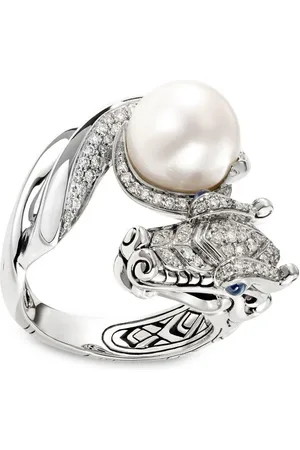 John Hardy Legends Naga Ring mit Süßwasserperlen und Diamanten