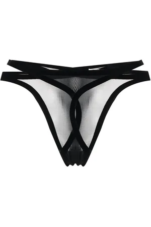 Wolford X Mugler formgebender Flock Tanga