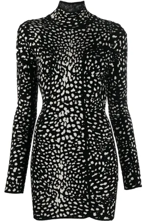 Roberto Cavalli Jacquard-Kleid mit Leopardenmuster