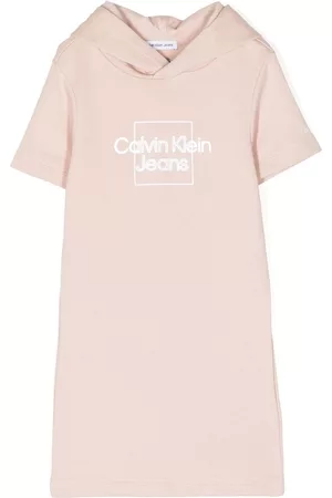 Calvin Klein Mädchen Freizeitkleider - Kapuzenkleid mit Logo-Print