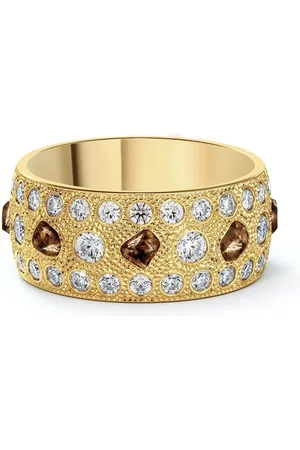 De Beers 18kt großer Talisman Gelbgoldring mit Diamant