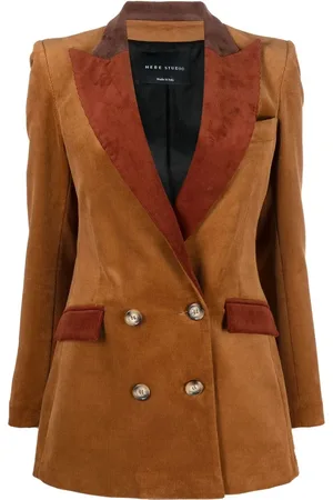 HEBE STUDIO Doppelreihiger Blazer mit Kontrastrevers