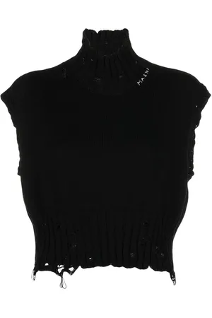 Marni Cropped-Pullunder in Distressed-Optik