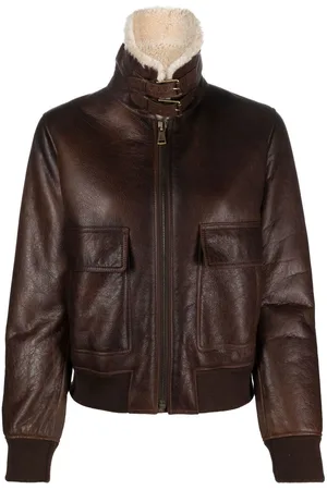 Ralph Lauren Niketa Lederjacke mit Shearling-Futter