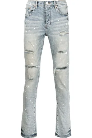 Purple Brand P001 Slim-Fit-Jeans mit Farbklecksen