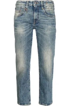 R13 Ausgeblichene Cropped-Jeans