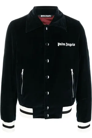 Palm Angels Samtjacke mit Logo-Stickerei