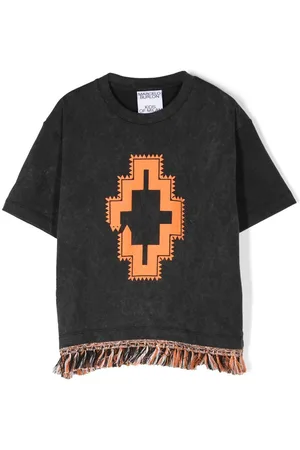 MARCELO BURLON T-Shirt mit Fransensaum
