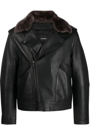 YVES SALOMON Bikerjacke mit Pelzkragen