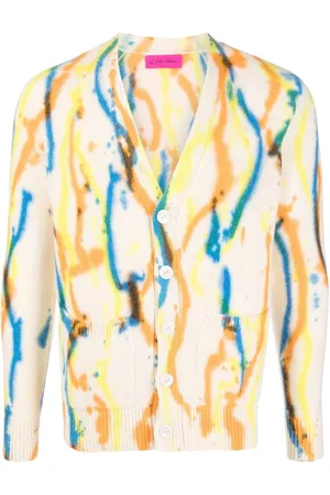 THE ELDER STATESMAN Kaschmircardigan mit Malerei-Print