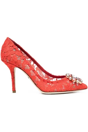 Dolce & Gabbana Lace Rainbow Pumps mit Brosche 60mm