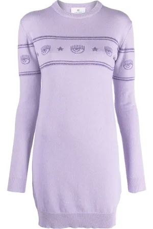 Chiara Ferragni Strickkleid mit Intarsien-Logo