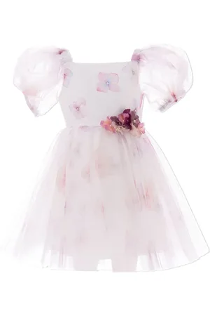 Tulleen Tüllkleid mit Blumen-Print