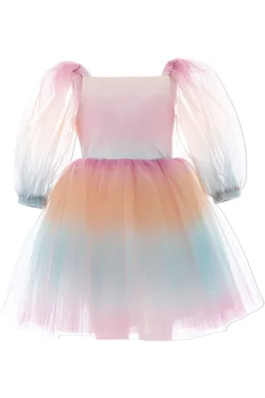 Tulleen Tüllkleid mit Regenbogenstreifen