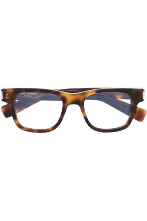 Saint Laurent Eckige Brille in Schildpattoptik