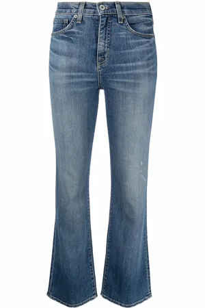 NILI LOTAN Bootcut-Jeans mit Bleached-Effekt