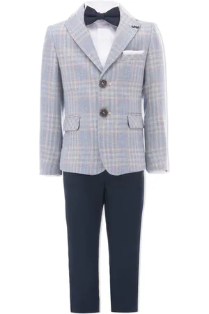 M. Moustache Plaid peak-lapel suit