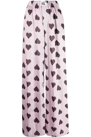 Natasha Zinko Weite Hose mit Herz-Print