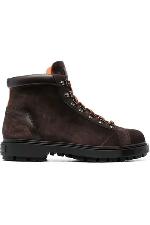 santoni Schnürstiefel aus Wildleder