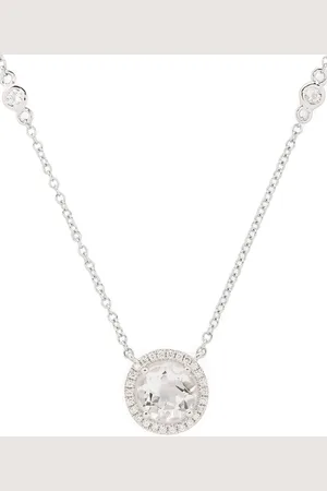 Kiki Mcdonough 18kt Grace Weißgoldhalskette mit Topas und Diamanten