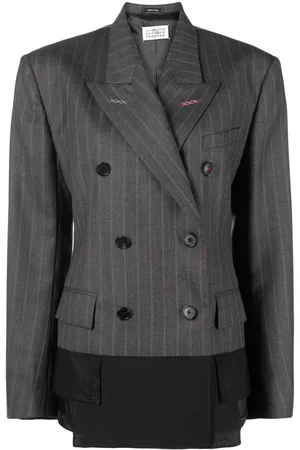 Maison Margiela Spliced Wollsakko mit Nadelstreifen