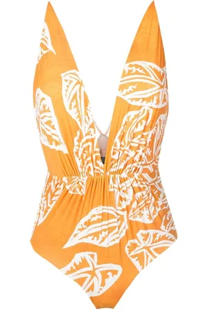 CLUBE BOSSA Clavert Badeanzug mit Blatt-Print
