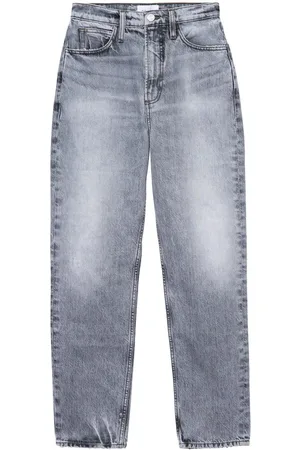 Frame Halbhohe Straight-Leg-Jeans
