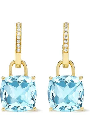 Kiki Mcdonough 18kt Gelbgoldcreolen mit Topas und Diamanten