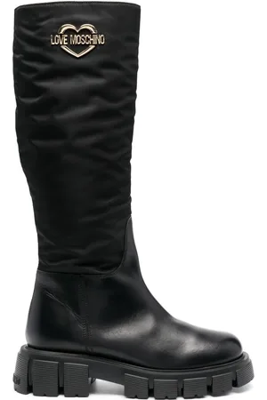 Moschino Stiefel mit Logo-Schild