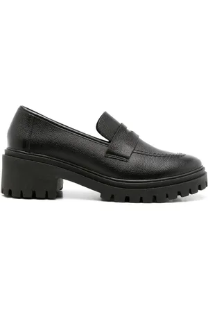 Blue Bird Couro Preto Loafer
