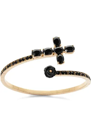Dolce & Gabbana Family Ear Cuff aus 18kt mit schwarzem Saphirkreuz und Jade-Rose