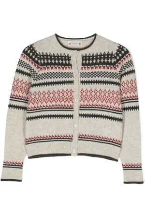 BONPOINT Cardigan mit Intarsienmuster