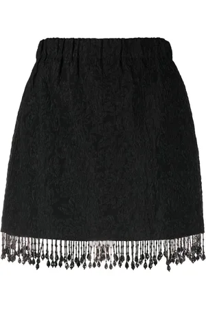 Ganni Jacquard-Rock mit Fransen