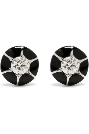 SELIM MOUZANNAR 18kt Weißgoldohrringe in Blumenform mit Diamanten
