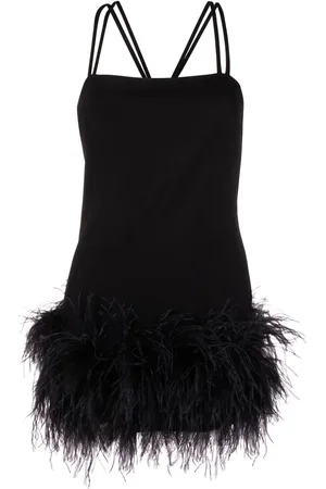 The Attico Minikleid mit Federbesatz