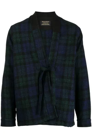 Maharishi Karierte Jacke mit Schleifenverschluss
