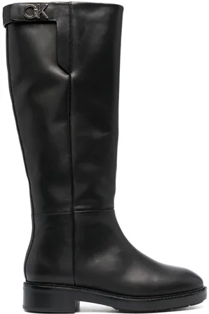 Calvin Klein Kniehohe Stiefel mit Logo-Schild