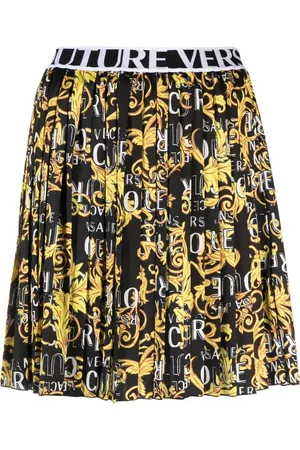 VERSACE Faltenrock mit barockem Print