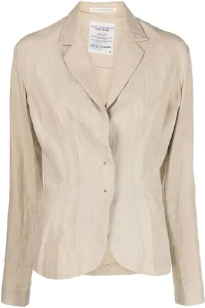 YOHJI YAMAMOTO 1990 Leinenjacke mit fallendem Revers