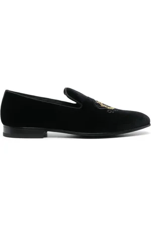 BILLIONAIRE Loafer aus Samt mit Wappen