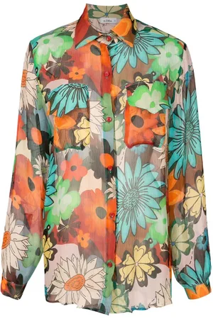 AMIR SLAMA Seidenhemd mit Blumen-Print