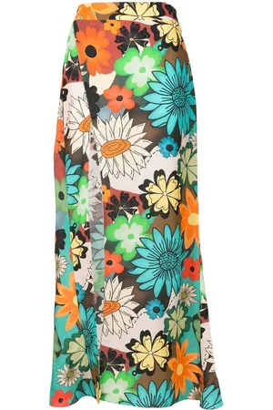 AMIR SLAMA Wickelrock mit Blumen-Print