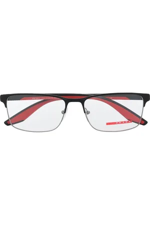 Prada Eckige Brille mit Logo-Schild