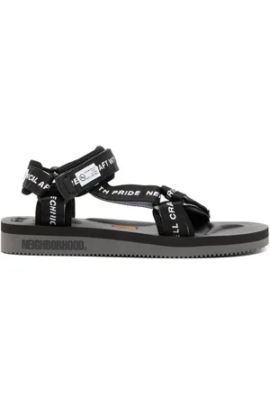 NEIGHBORHOOD Flache Sandalen mit Logo-Riemen