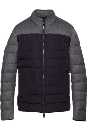Norwegian Wool Gefütterte Jacke in Colour-Block-Optik