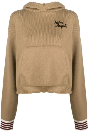 Palm Angels Gestrickter Hoodie mit Logo-Stickerei