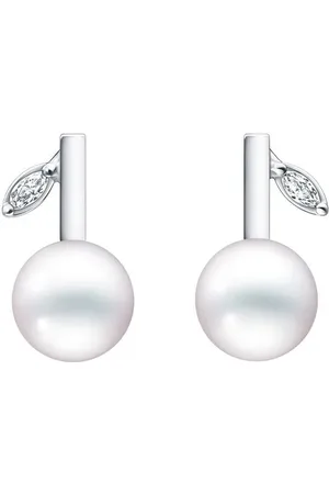 Tasaki 18kt Kugel Weißgoldohrringe mit Perle und Diamant