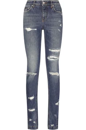 Dolce & Gabbana Girly Skinny-Jeans im Distressed-Look