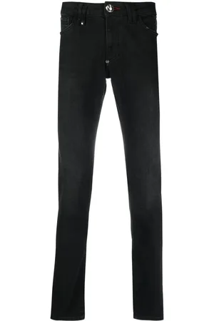 Philipp Plein Schmale Jeans mit Logo-Schild